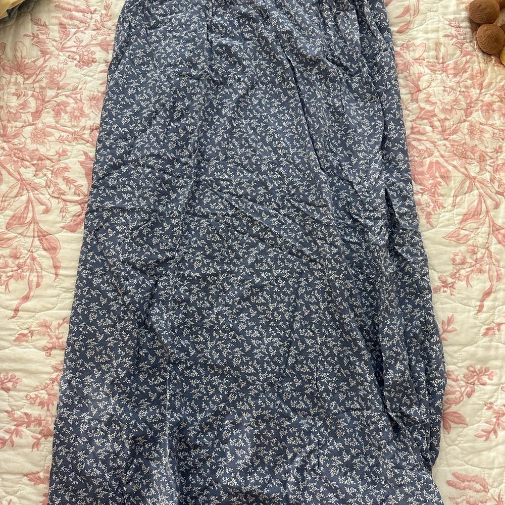 Brandy Melville Navy Floral Maxi Skirt